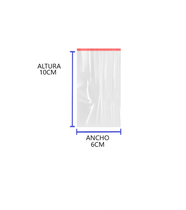 Bolsa de celofan con adhesivo 6x10 02 Bolsas de celofán con adhesivo 6x10 cm para stickers, dulces o joyería