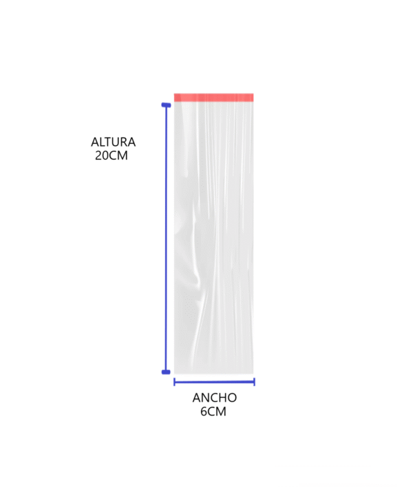 Bolsa de celofan con adhesivo 6x20 02 Bolsas de celofán con adhesivo 6x20 cm para stickers, dulces o joyería
