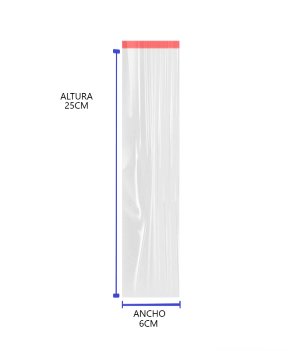 Bolsa de celofan con adhesivo 6x25 02 Bolsas de celofán con adhesivo 6x25 cm para stickers, dulces o joyería