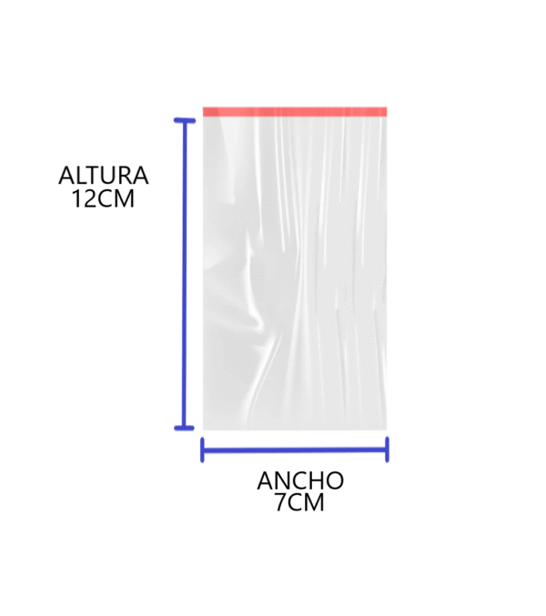 Bolsa de celofan con adhesivo 7x12 02 Bolsas de celofán con adhesivo 7x12 cm para stickers, dulces o joyería