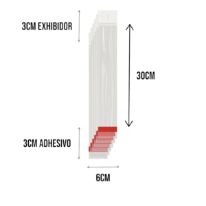 Bolsa de Celofán con Cenefa 6x30 cm – Tipo Exhibidor para colgar dulces y productos