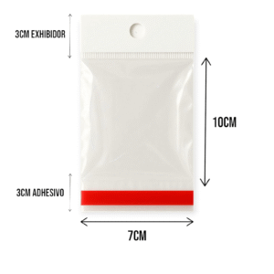 Bolsa de Celofán con Cenefa 7x10 cm – Tipo Exhibidor para colgar dulces y productos