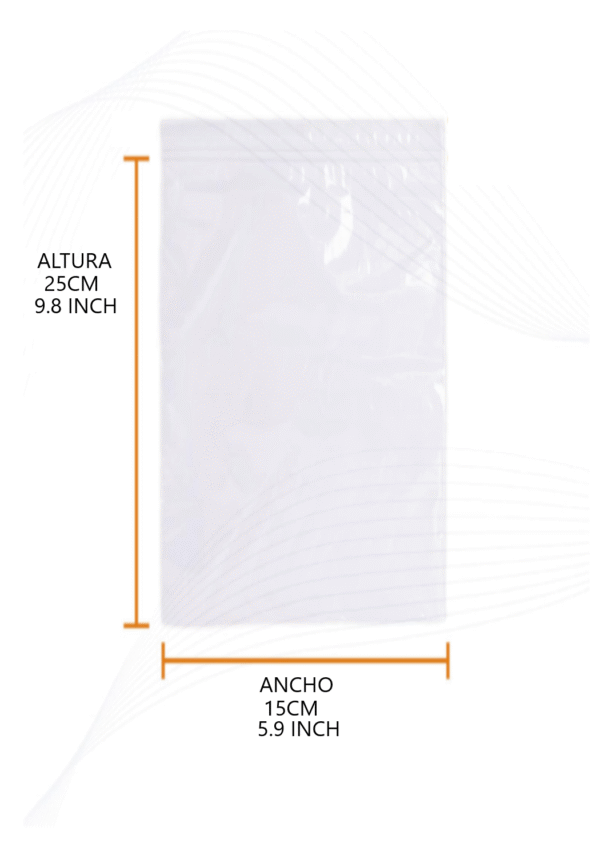 BOLSA ZIPPER 15X25 01 Bolsa zipper 15x25 cm | transparente cierre hermético para accesorios y piezas medianas