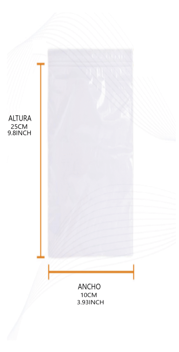 BOLSAS ZIPPER 10X25 01 Bolsa zipper 10x25 cm | transparente cierre hermético para accesorios y piezas medianas