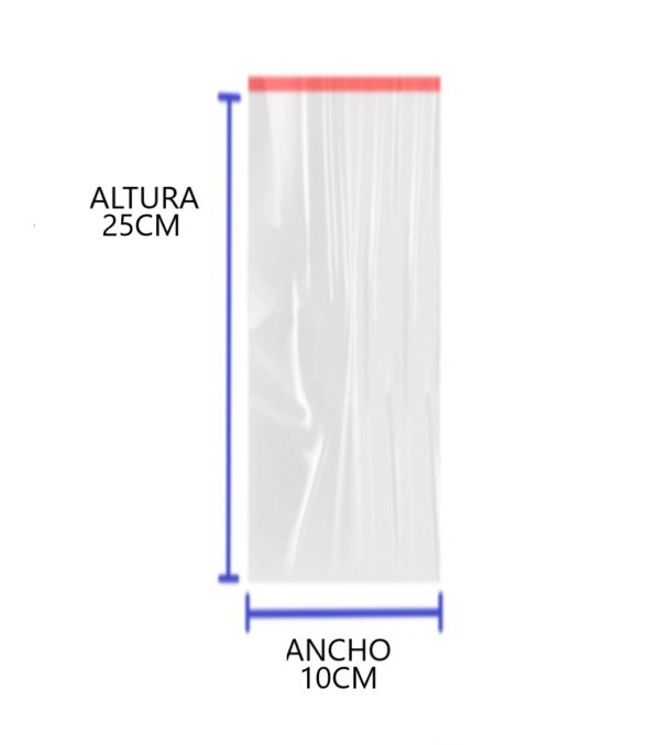 Bolsa de celofan con adhesivo 10x25 02 Bolsas de celofán con adhesivo 10x25 cm para llaveros, regalos y articulos de papeleria