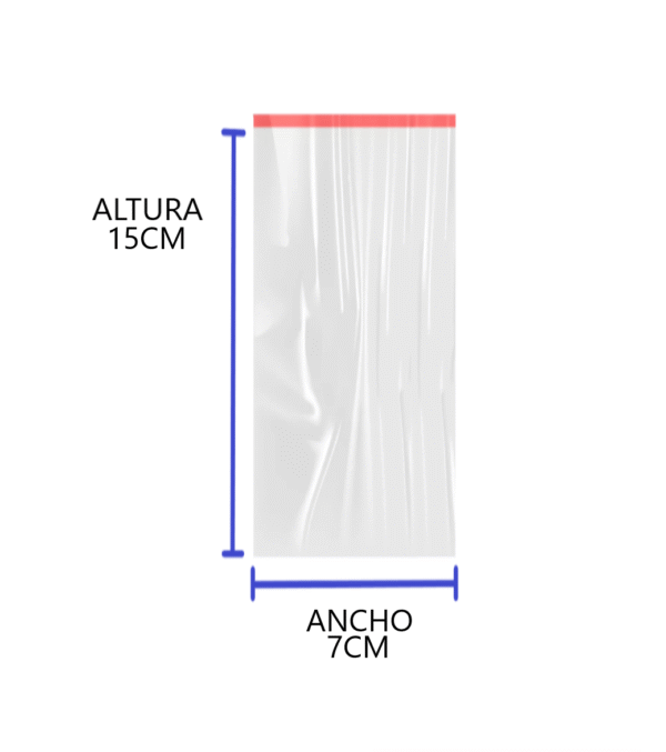 Bolsa de celofan con adhesivo 7X15 01 Bolsas de celofán con adhesivo 7x15 cm para stickers, dulces o joyería