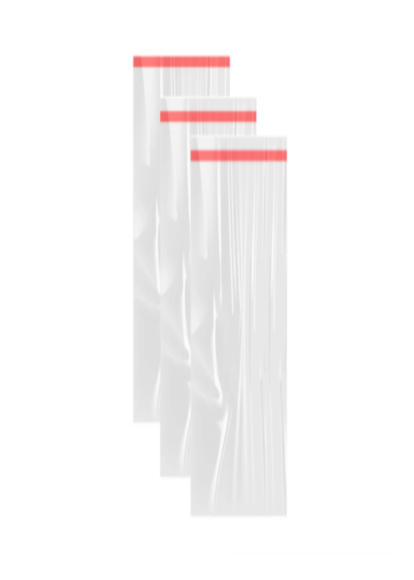 Bolsa de celofan con adhesivo 7X25 02 Bolsas de celofán con adhesivo 10x35 cm para tus envios, regalos y articulos de papeleria