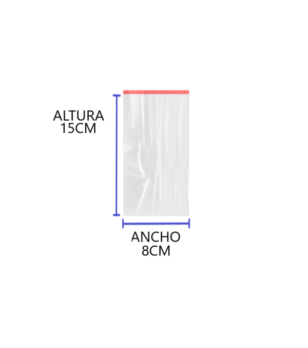 Bolsa de celofan con adhesivo 8x15 02 Bolsas de celofán con adhesivo 8x15 cm para stickers, dulces o joyería