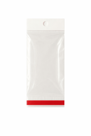 Bolsa de celofán con cenefa y adhesivo 10 x 15 cm para exhibidor