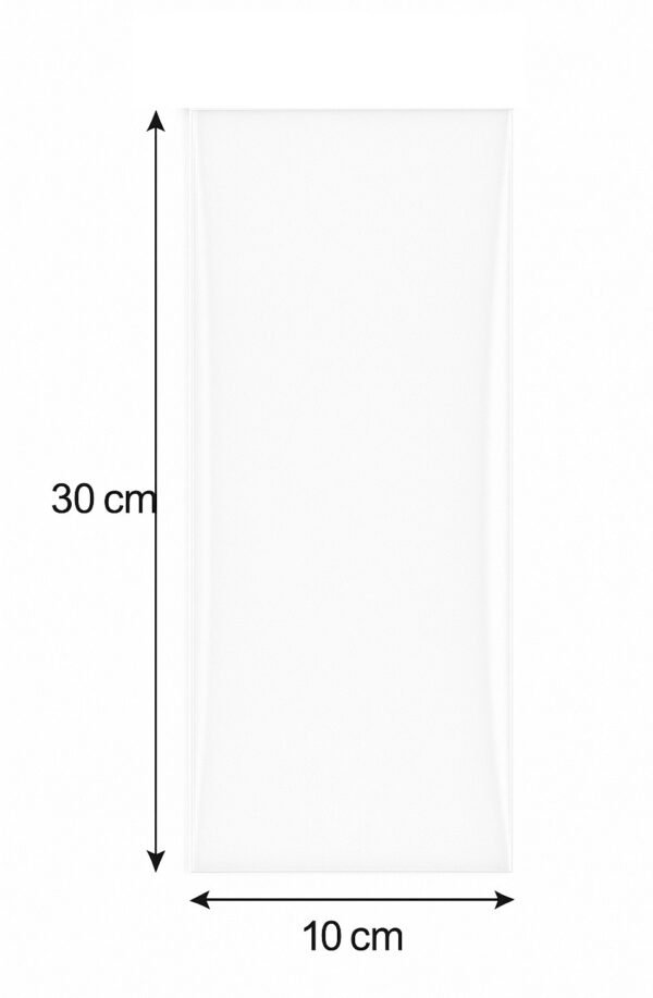 10x30 medidas Bolsa de celofán transparente sin adhesivo 10 x 30 cm