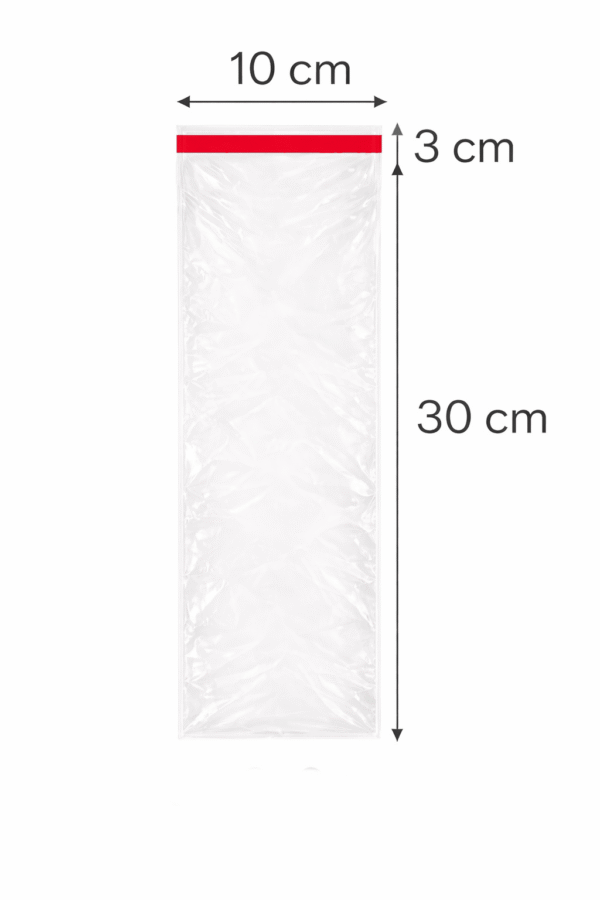 Bolsa de celofán transparente con adhesivo 10 x 30 cm