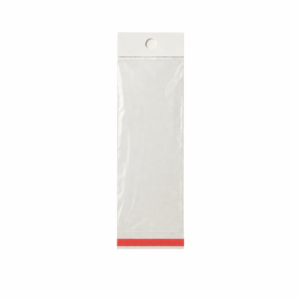 Bolsa de celofán con cenefa y adhesivo 10 x 35 cm para exhibidor