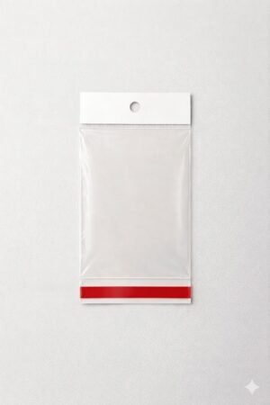 Bolsa de celofán con cenefa y adhesivo 11 x 15 cm para exhibidor