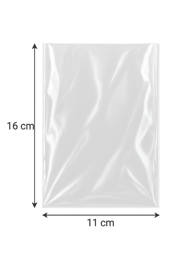 Bolsa de celofán transparente sin adhesivo 11 x 16 cm