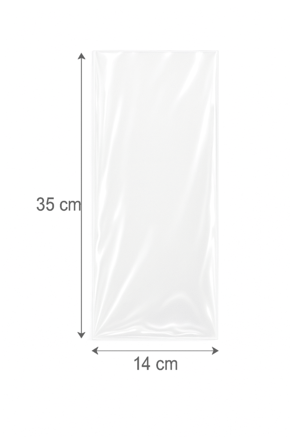 14x35 medidas Bolsa de celofán transparente sin adhesivo 14 x 35 cm