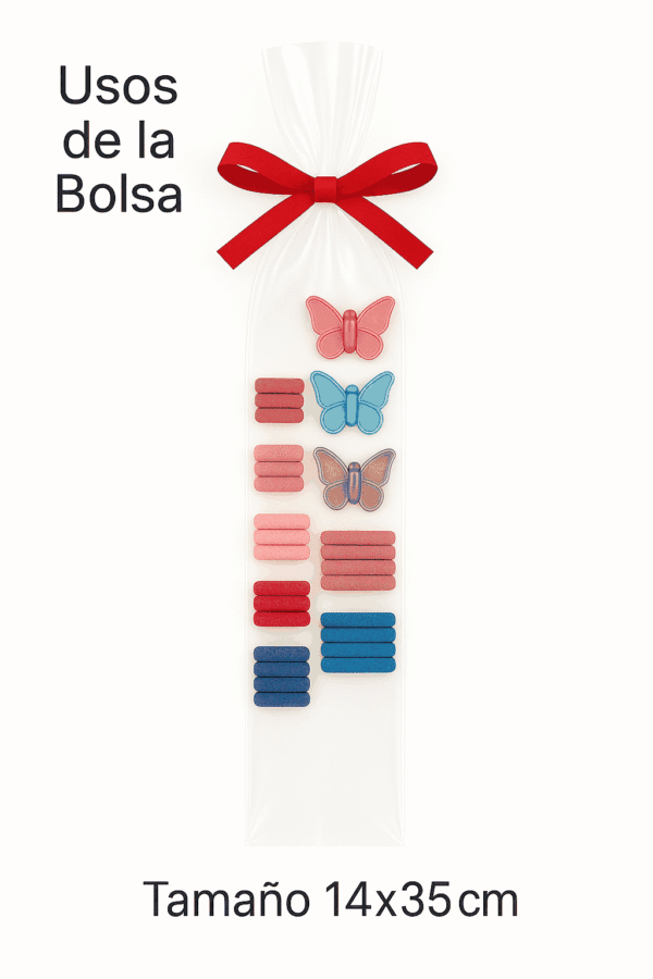 14x35 usos Bolsa de celofán transparente sin adhesivo 14 x 35 cm