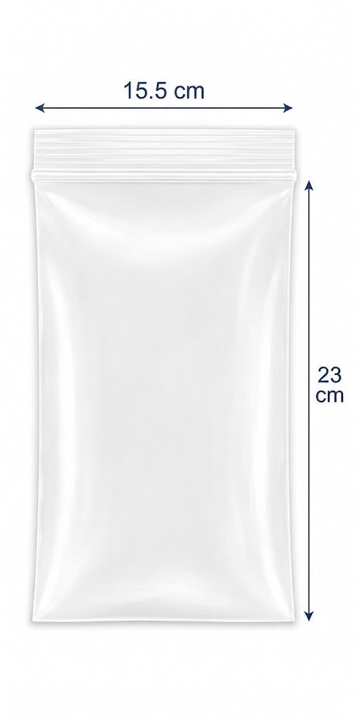 Bolsa de zipper transparente 15.5 x 23 cm