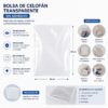 Bolsa de celofán transparente sin adhesivo 16 x 20 cm