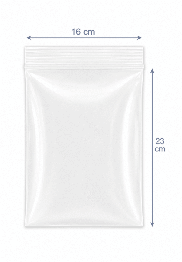 Bolsa de zipper transparente 16 x 23 cm