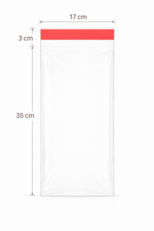 Bolsa de celofán transparente con adhesivo 17 x 35 cm