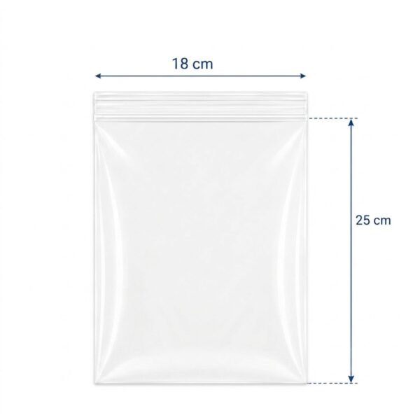 Bolsa de zipper transparente 18 x 25 cm