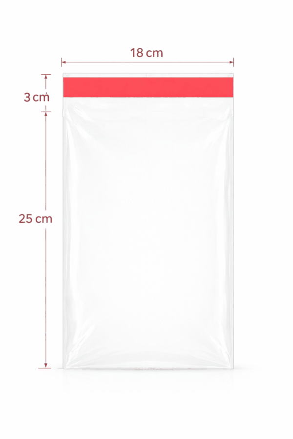 18x25+3 medidas Bolsa de celofán transparente con adhesivo 18 x 25 cm