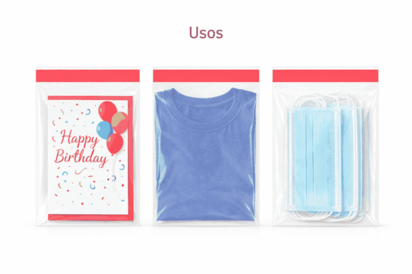 18x25+3 usos Bolsa de celofán transparente con adhesivo 18 x 25 cm