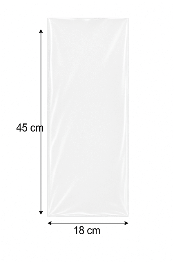 Bolsa de celofán transparente sin adhesivo 18 x 45 cm