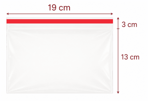 19x13+3 medidas Bolsa de celofán transparente con adhesivo 19 x 13 cm