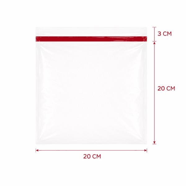 Bolsa de celofán transparente con adhesivo 20 x 20 cm