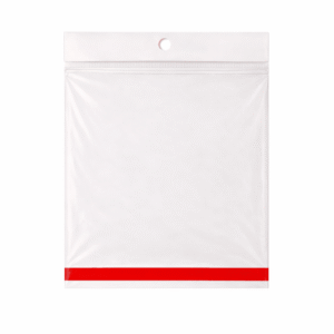 Bolsa de celofán con cenefa y adhesivo 20 x 20 cm para exhibidor