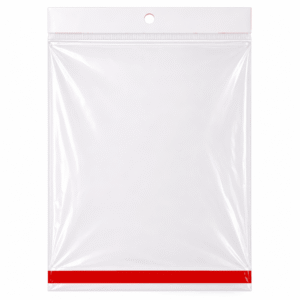 Bolsa de celofán con cenefa y adhesivo 20 x 25 cm para exhibidor