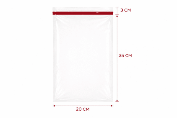 20x35+3 medidas Bolsa de celofán transparente con adhesivo 20 x 35 cm