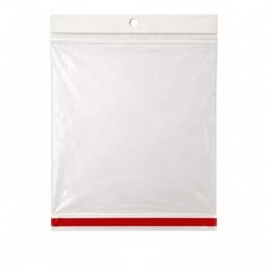 Bolsa de celofán con cenefa y adhesivo 22.5 x 30 cm para exhibidor