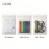 22.5x30+3+3 usos Bolsa de celofán con cenefa y adhesivo 22.5 x 30 cm para exhibidor