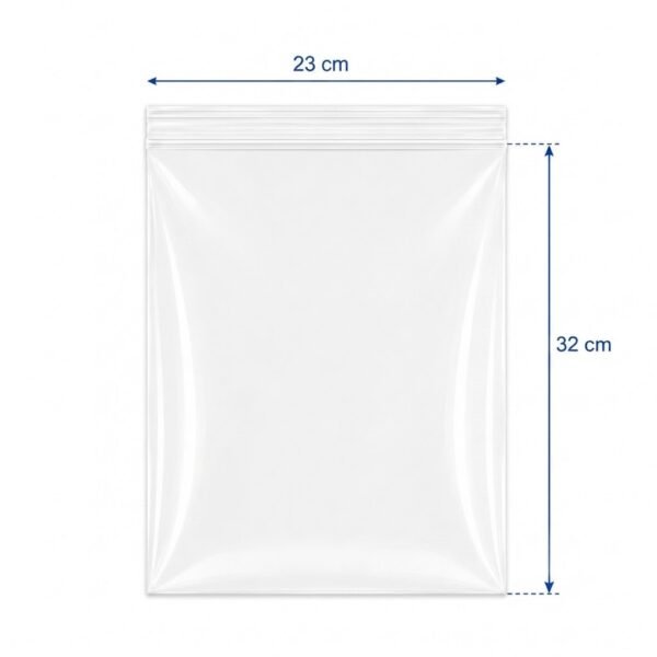 Bolsa de zipper transparente 23 x 32 cm