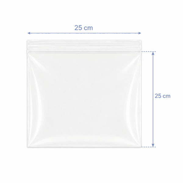 Bolsa de zipper transparente 25 x 25 cm