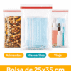 Bolsa de celofán con adhesivo 25 x 35 cm para hojas tamaño oficio