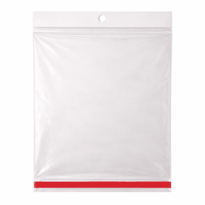Bolsa de celofán con cenefa y adhesivo 25 x 35 cm para exhibidor