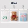30x35+3+3 usos Bolsa de celofán con cenefa y adhesivo 30 x 35 cm para exhibidor