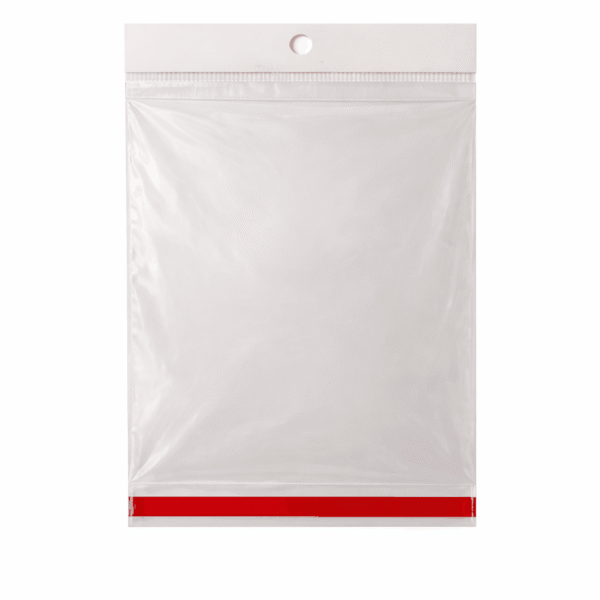 35x45+3+3 Bolsa de celofán con cenefa y adhesivo 35 x 45 cm para exhibidor