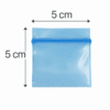 5x5 azul medidas Bolsa de zipper transparente 5 x 5 cm
