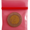 5x5 rojo Bolsa de zipper transparente 5 x 5 cm