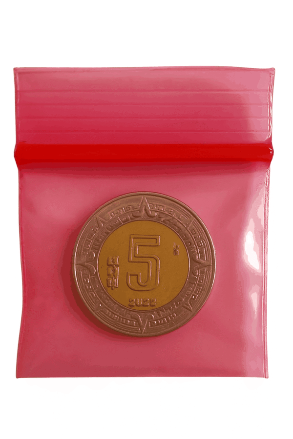 5x5 rojo Bolsa de zipper transparente 5 x 5 cm