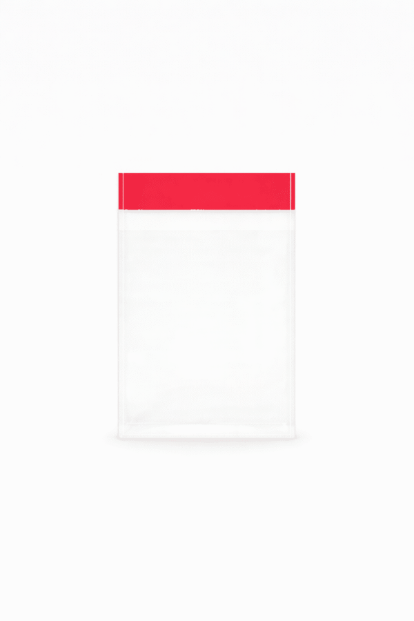 5x7+3 Bolsa de celofán transparente con adhesivo 5 x 7 cm