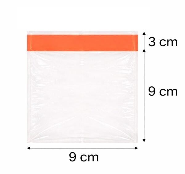Bolsa de celofán transparente con adhesivo 9 x 9 cm
