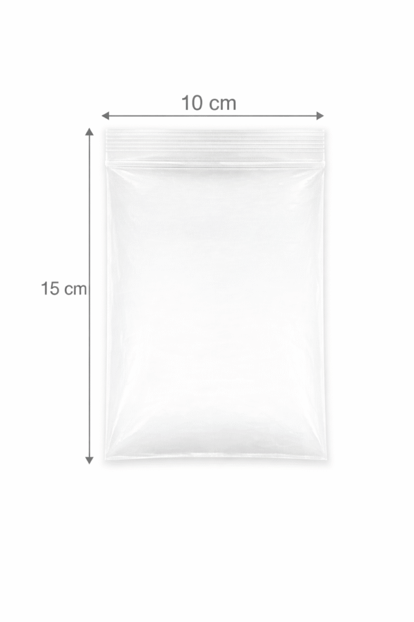Bolsa de zipper transparente 10 x 15 cm