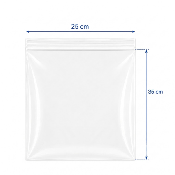 Bolsa de zipper transparente 25 x 35 cm