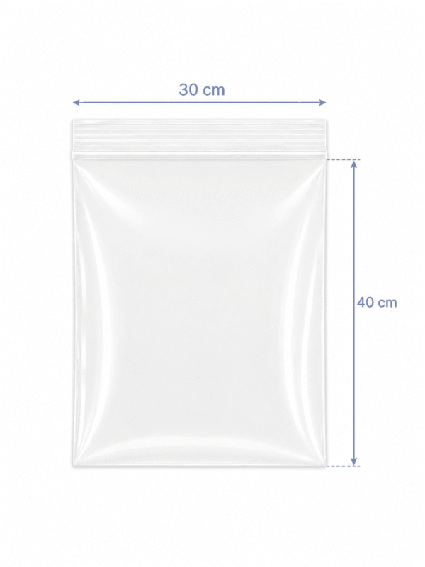 Bolsa de zipper transparente 30 x 40 cm