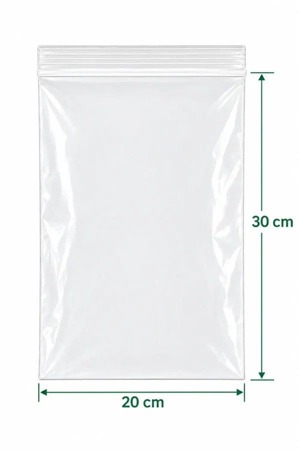 Bolsa de zipper transparente 20 x 30 cm